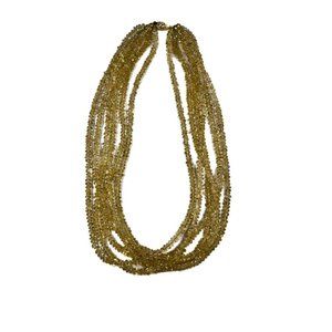 MULTI STRAND BEADED CITRINE AND 14K GOLD NECKLACE GEMSTONE CRYSTALS